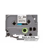 Brother TZe-251 Black on White Thermal Laminated Label Tape (24mm x 8m)