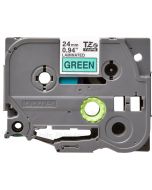 Brother TZe-751 Black on Green Laminated Thermal Label Tape (24mm x 8m)