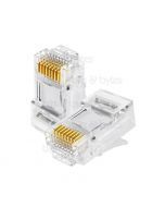 RJ45 CAT5e Unshielded Modular Plugs for Round Cable (Pack of 10)