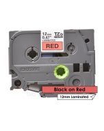 Brother TZe-431 Black on Red Laminated Thermal Label Tape (12mm x 8m)