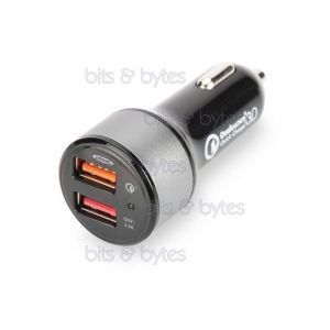 ednet Dual Port Quick Charge USB Car Charger