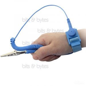 Antistatic Wrist Strap - 2m Spiral Cable with Crocodile or Banana Clip