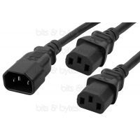 1.7m Power (Y) Splitter Extension Cable - IEC 2xC13 to C14