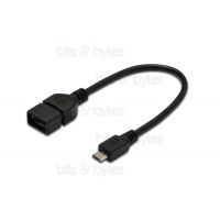 0.2m OTG USB Micro-B Plug to USB 2.0 Socket A Adapter Cable
