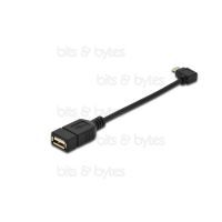 0.2m OTG Angled USB Micro-B Plug to USB 2.0 Socket A Adapter Cable